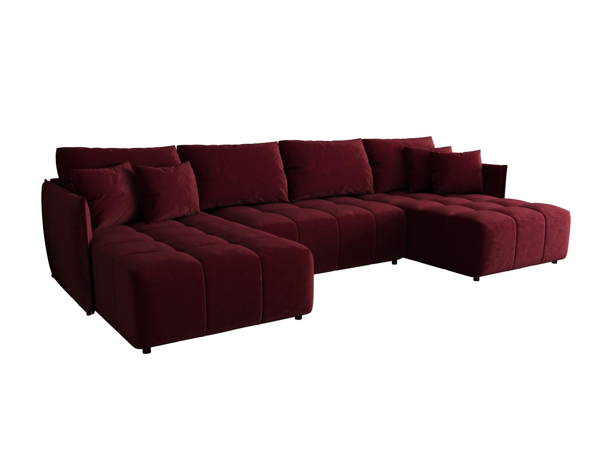 WOHNLANDSCHAFT Treviso - Bordeaux, Holzwerkstoff/Textil (342/88/185cm) - Fun Möbel