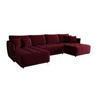WOHNLANDSCHAFT Treviso - Bordeaux, Holzwerkstoff/Textil (342/88/185cm) - Fun Möbel