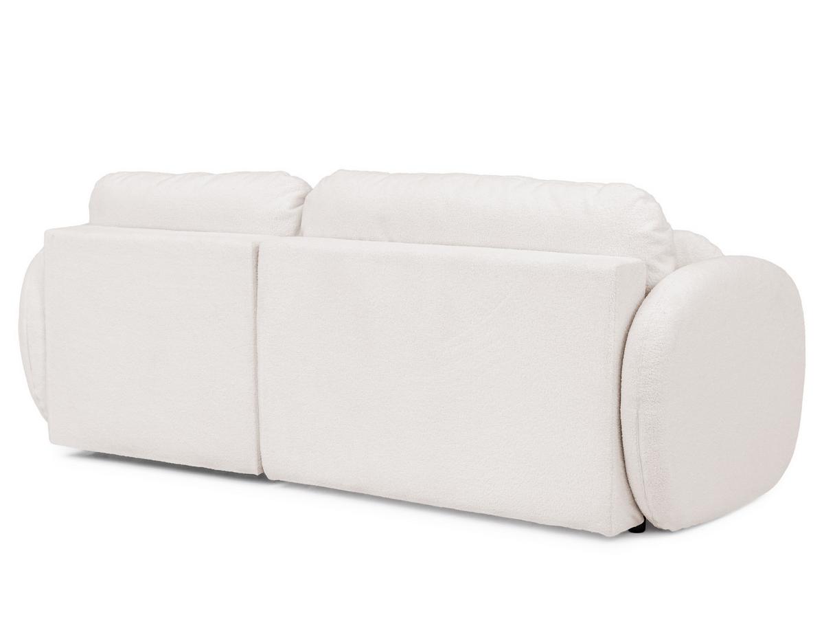 ECKSOFA Candy mit Schlaffunktion Weiß Bouclé-Stoff - Ottomane rechts - Schwarz/Weiß, Holz/Kunststoff (146/230cm) - S-Style Möbel
