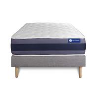 BETT Actilatex morpho Latex und Memory-Schaum 80 x 200 cm h1 - Kit Bettgestell Grau - Beige/Grau, Karton/Holz (80/200cm) - ACTISOM