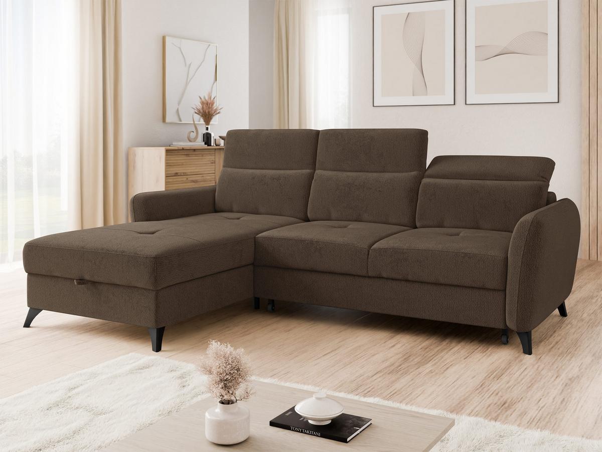 ECKSOFA Talia, Seite: Links LC-2R - Schwarz/Braun, Holz/Kunststoff (238/167cm) - MIRJAN24