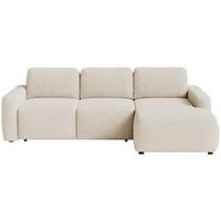 ECKSOFA Carnos Mini Hellbeige Chenille - Ecru/Schwarz, Kunststoff/Textil (164/238cm) - Selsey