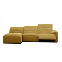 ECKSOFA TRENTO 4-Sitzer mit 1 Relaxfunktion, gelb - Gelb/Schwarz, Holzwerkstoff/Kunststoff (165/262cm) - Wozimo