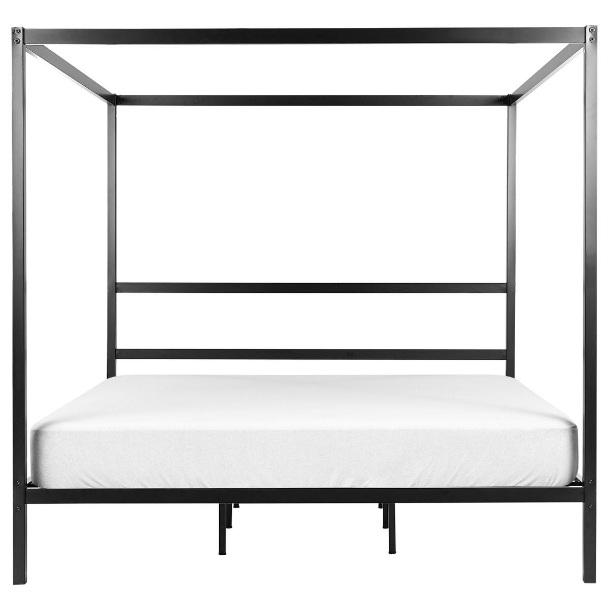 HIMMELBETT 180/200 cm Schwarz Lestards - Schwarz, Metall (180/200cm) - Beliani