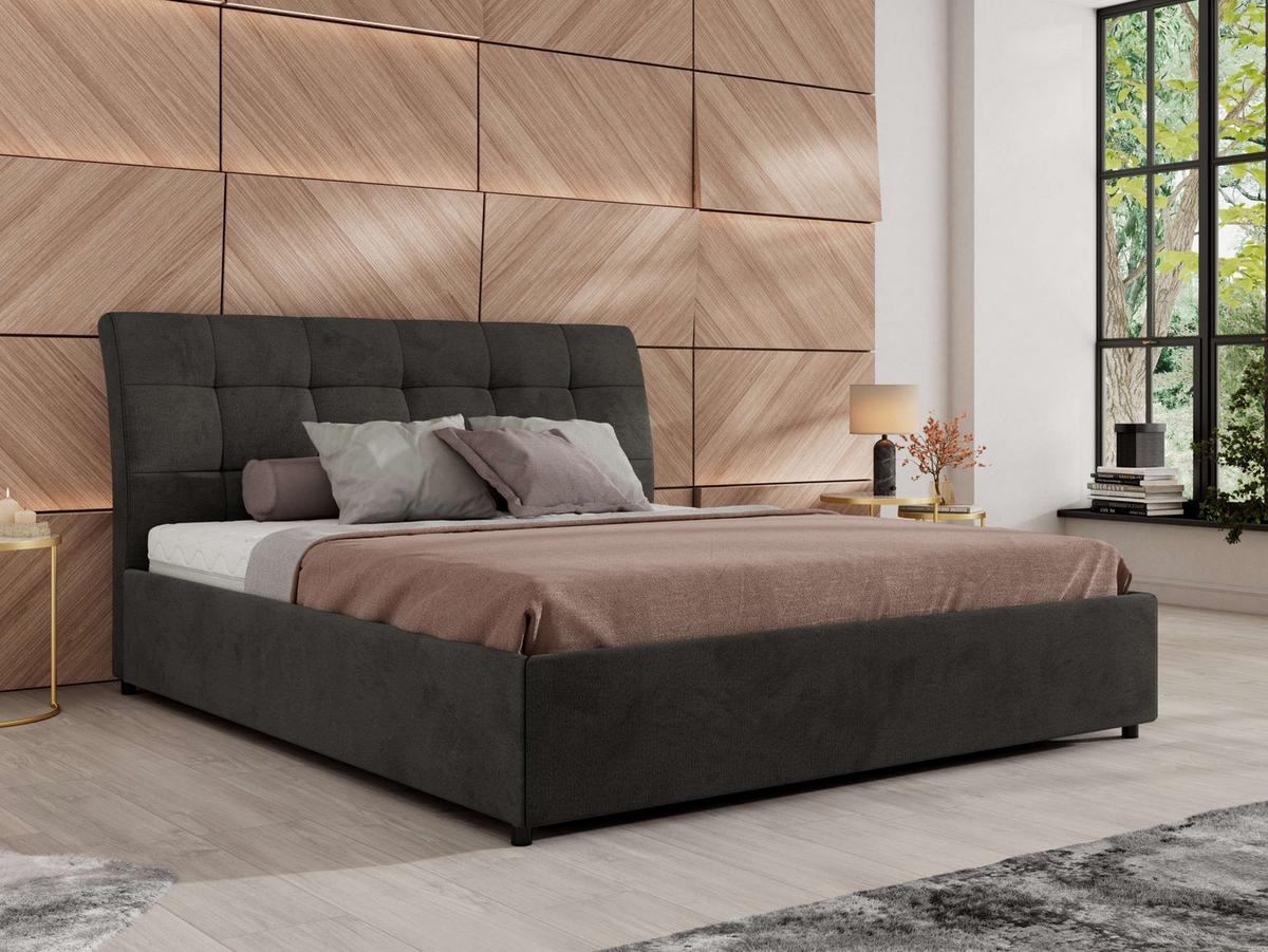POLSTERBETT GALA CLASSIC 180/200 - Dunkelgrau Velvet - Multipocket-Matratze - Dunkelgrau, Textil (180/200cm) - MKS