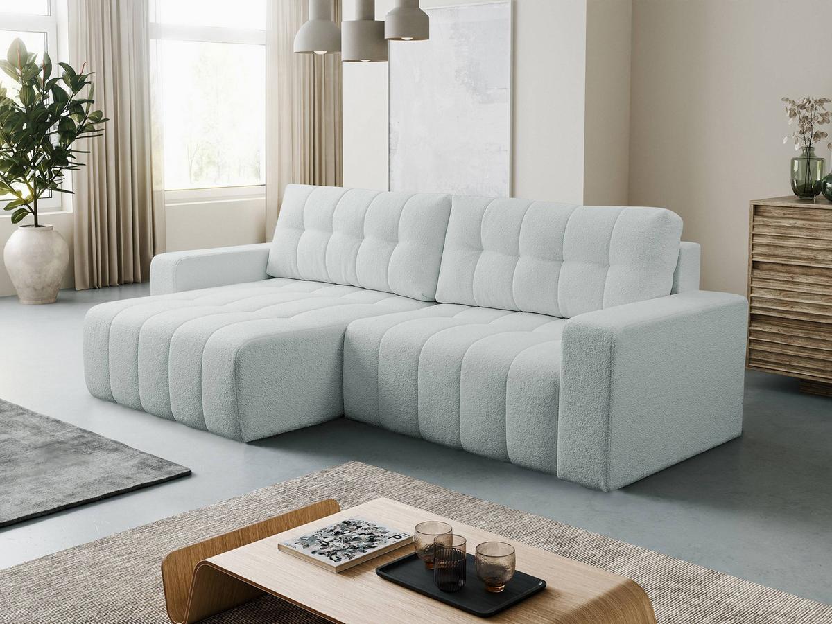 ECKSOFA Masone - Hellgrau/Schwarz, Holz/Kunststoff (245/143cm) - MIRJAN24