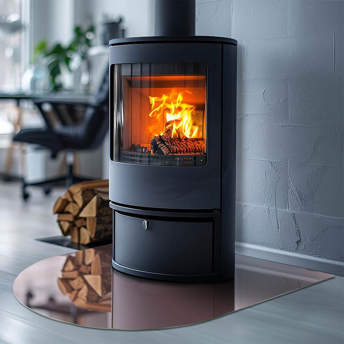 GLASPLATTE für Kamin 80x70 cm - Pink, Glas (80/70/0.4cm) - TULUP