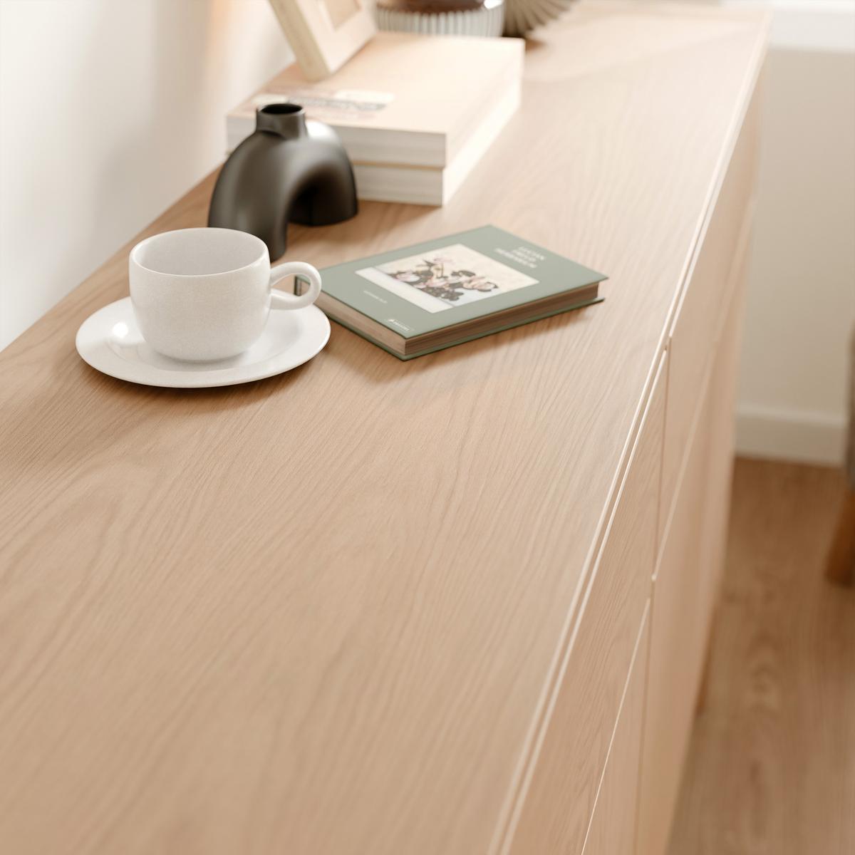 KOMMODE SENA 180 cm Eiche Bookmatch - Eichefarben, Holz/Holzwerkstoff (180/91.6/40.6cm) - Idohome