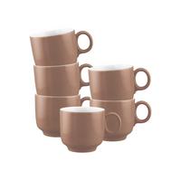CAPPUCCINOTASSEN Sento Home Pure Colors Cocoa Brown 300 ml 6er Set - Hellbraun, Keramik (0.3L) - Seltmann Weiden