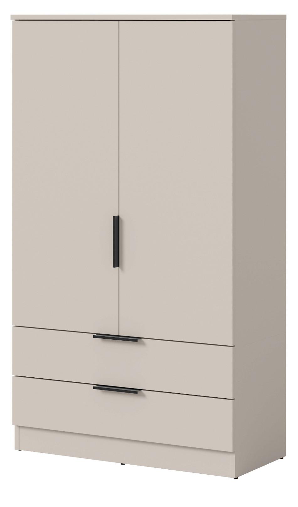 KLEIDERSCHRANK kaschmir 80 x 140 cm, Wäscheschrank 2-türig - Kaschmir/Schwarz, Holzwerkstoff/Kunststoff (80/140/37cm) - Inn.Furn