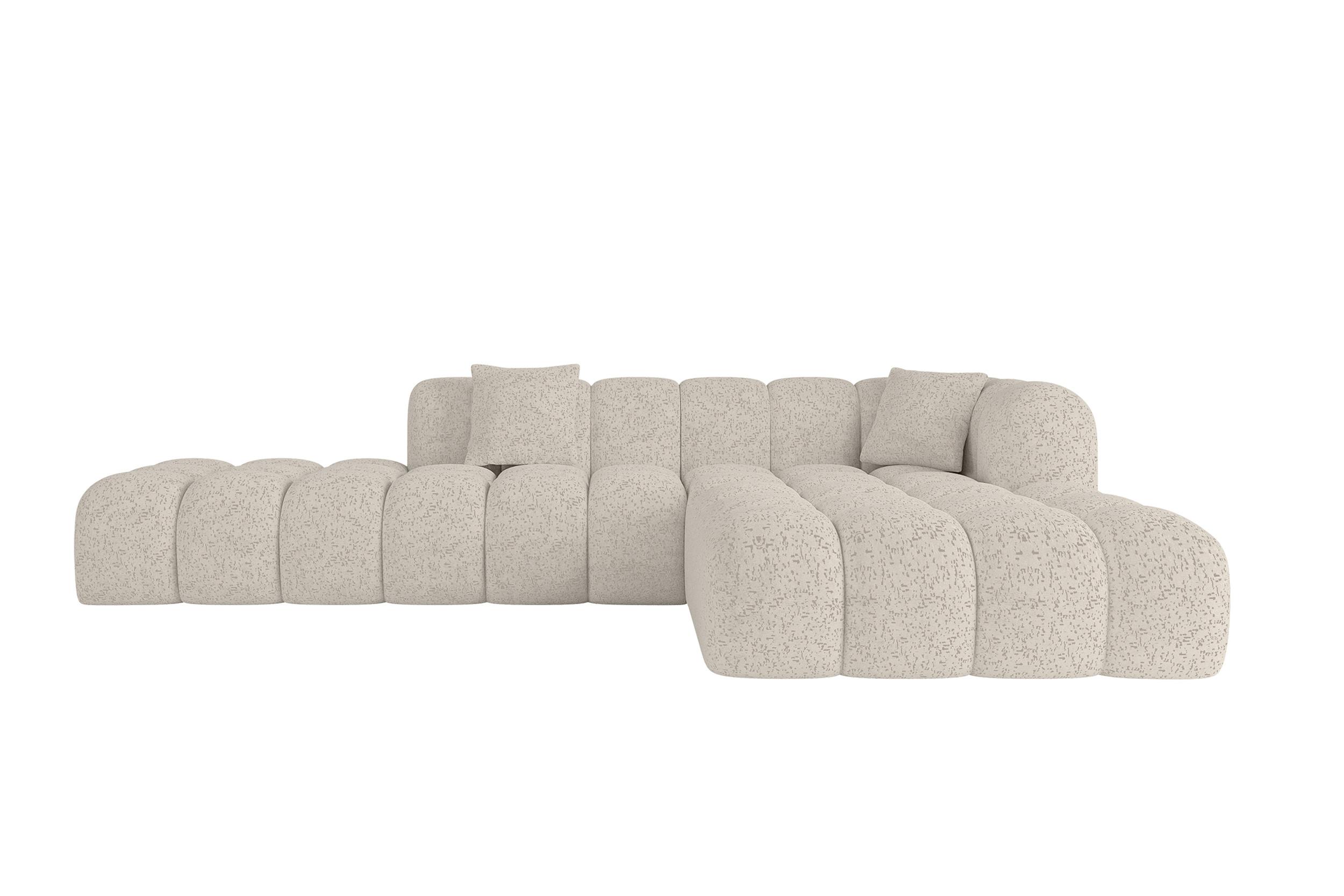 ECKSOFA Ottomane Rechts OLEA-L2 - 289x176x71 cm Beige - Beige/Schwarz, Holzwerkstoff/Kunststoff (289/176cm)