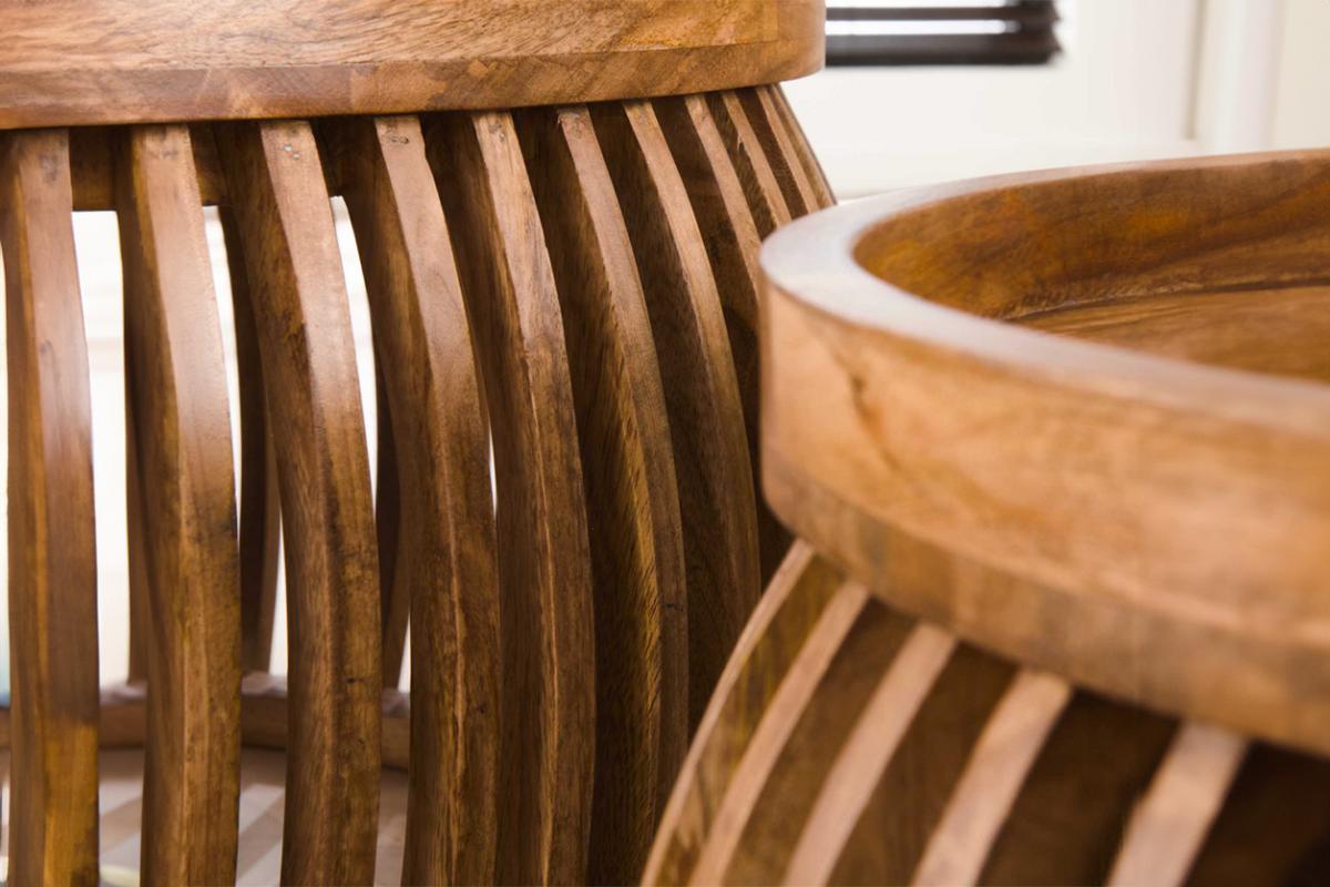 COUCHTISCH LANI 2ER SET Braun Mango - Braun, Mangoholz/Holz (78/78/40cm) - KAWOLA