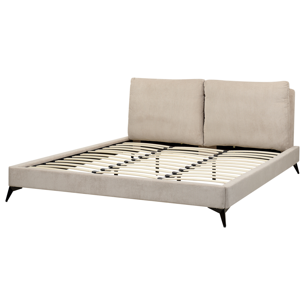 POLSTERBETT 180/200cm Taupe Melle - Taupe, Naturmaterialien/Textil (180/200cm) - Beliani