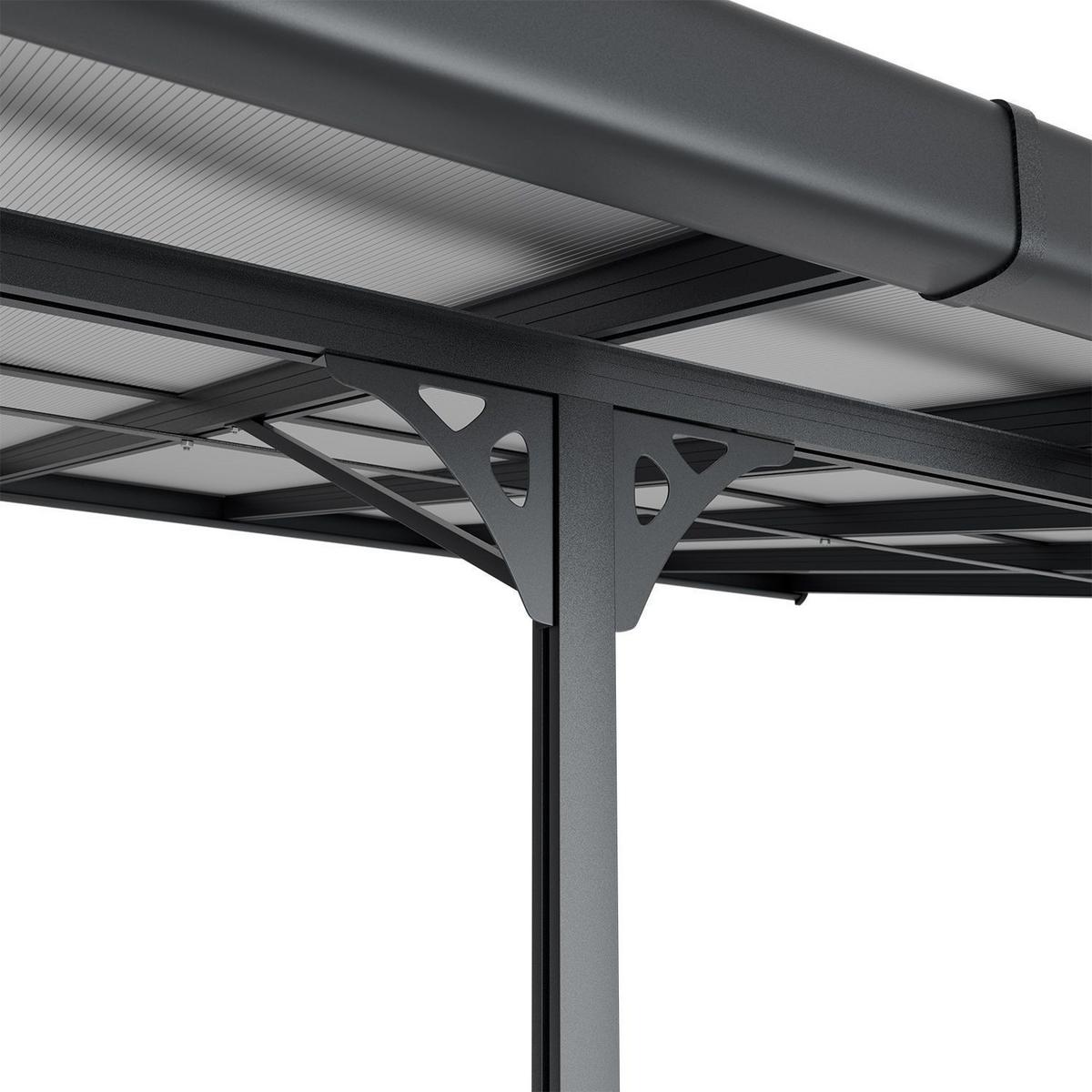 TERRASSENDACH Borneo Aluminium 6x3m dunkelgrau - Dunkelgrau, Metall (617/300/300cm) - Juskys