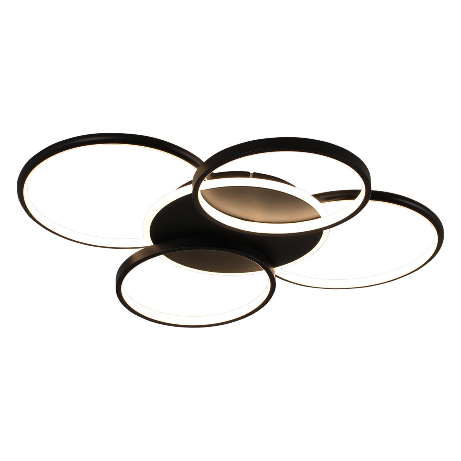 LED-DECKENLEUCHTE Brenthainbach 55.5/6/67 cm - Schwarz, Kunststoff (67/55.5/6cm) - ZMH