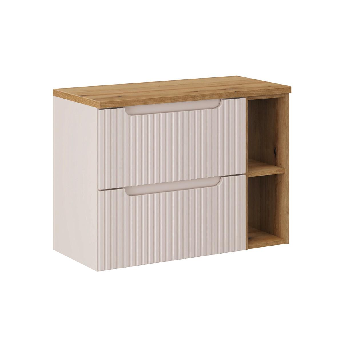 WASCHTISCHUNTERSCHRANK 80.4cm Riva Kaschmir und Holz - Beige, Holzwerkstoff (80.4/59/40cm) - Petits-meubles