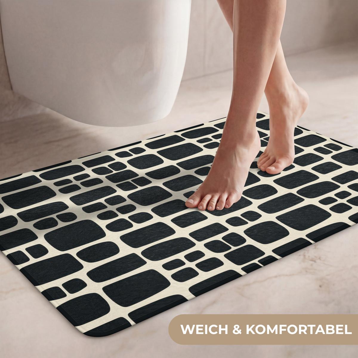 WC-VORLEGER Modern - Bio - Schwarz Toilettenteppich 80x50 cm - Anthrazit, Textil (80/1cm) - OnlyWow