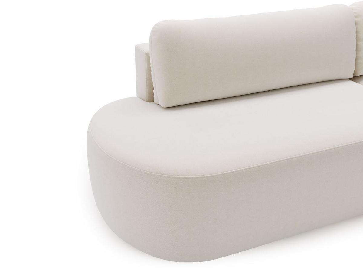 ECKSOFA Aurio O Bouclé-Stoff Weiß Rechts - Weiß, Holz/Textil (271/177cm) - Graingold
