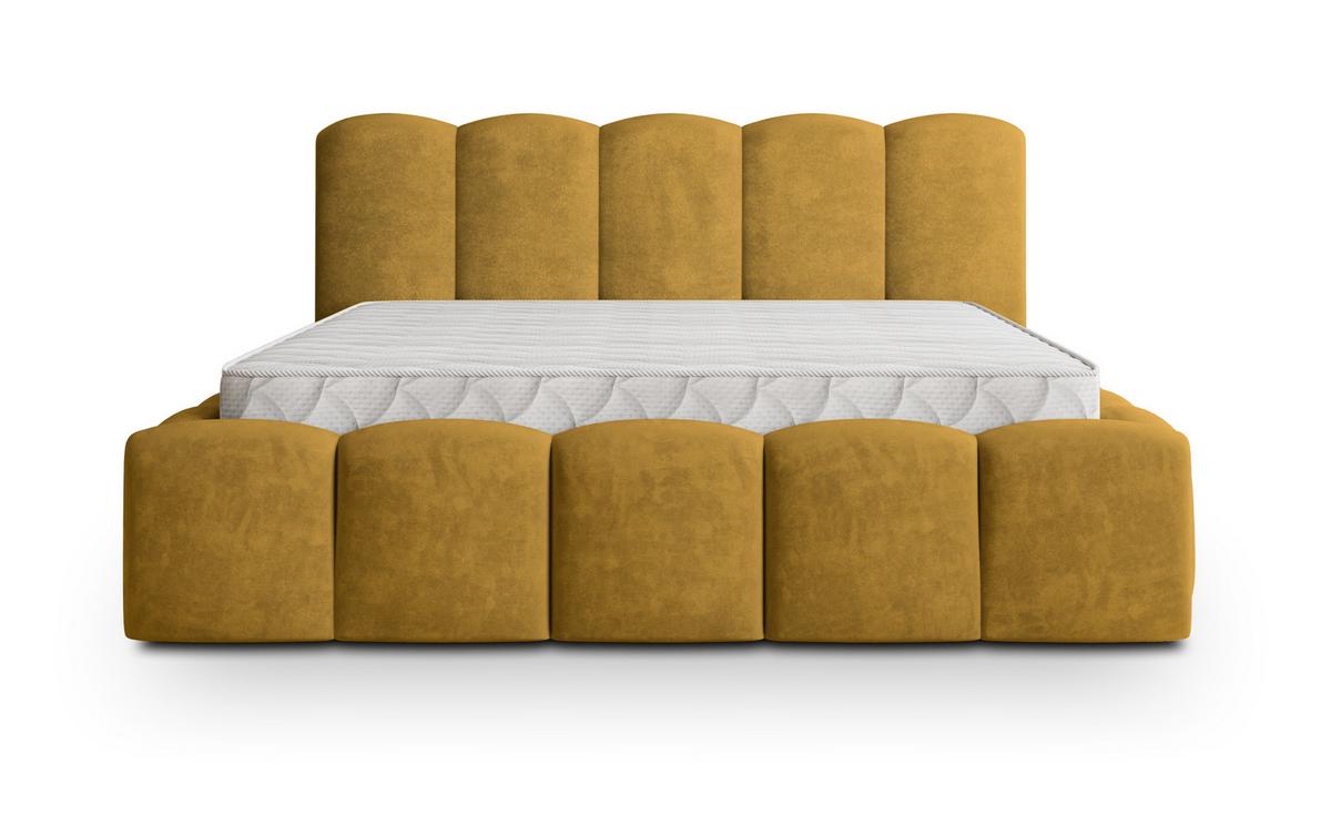 POLSTERBETT FALINA K 120x200 cm mit Bettkästen - Gelb - Gelb, Holz/Textil - MASSENO