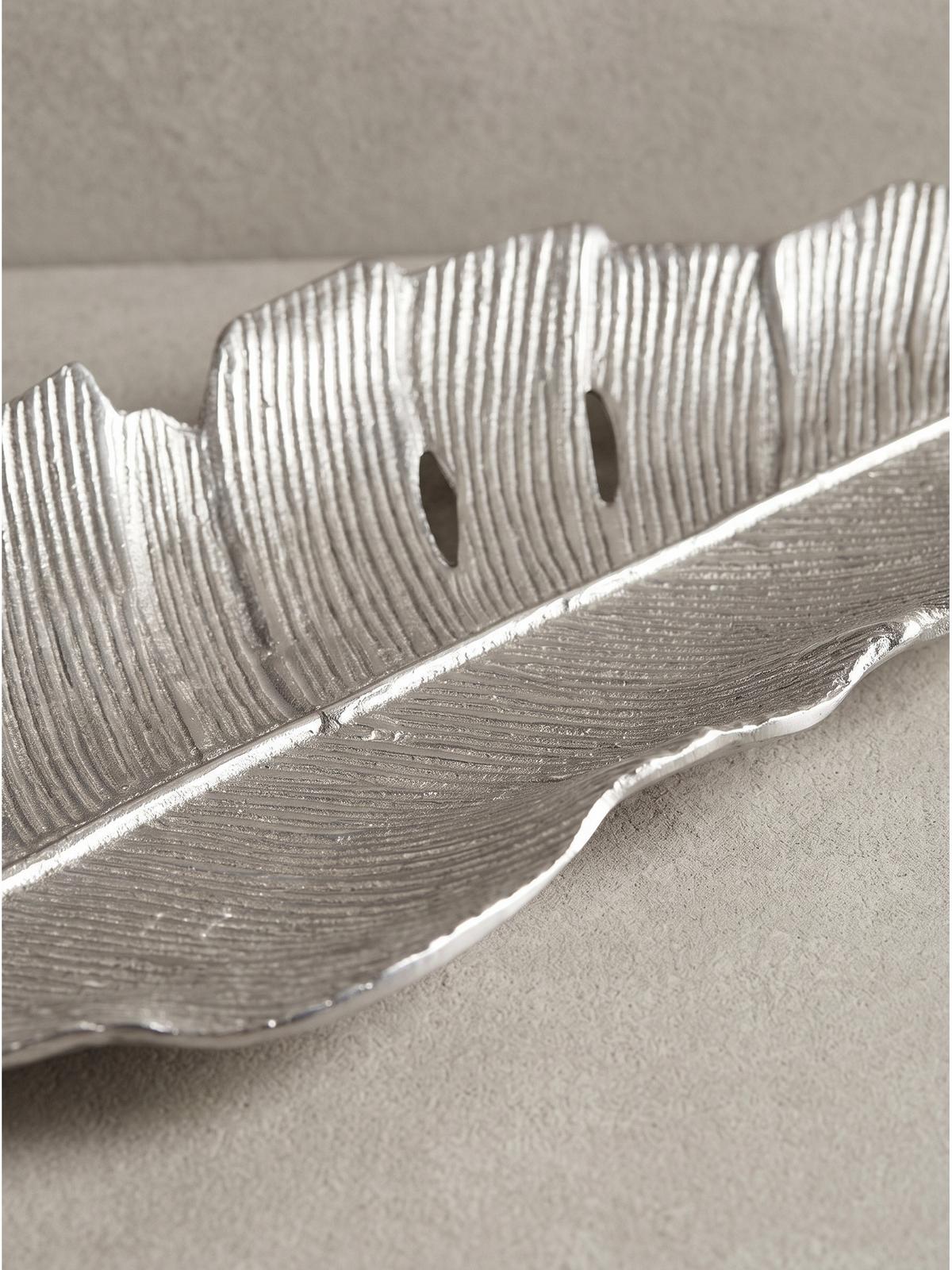 DEKOSCHALE SUBIACO, Aluminium, handgefertigt, Silber, 80 x 26 x 5 cm - Silberfarben, Metall (5cm) - KADIMA DESIGN