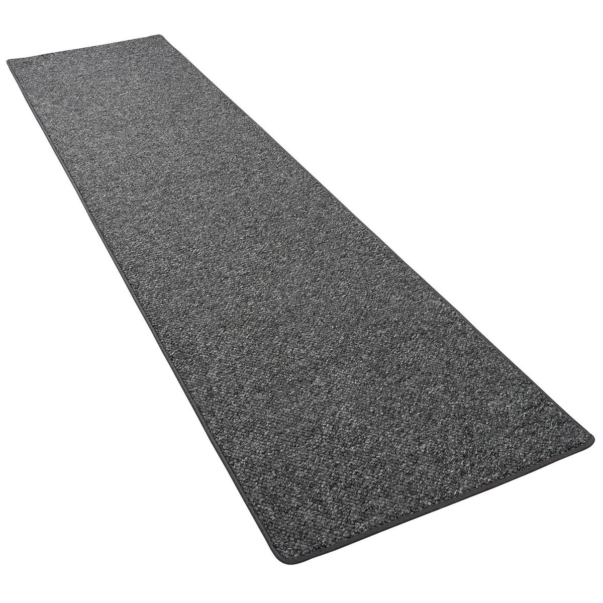 WOLL-OPTIK BERBER LÄUFER JUNA MELIERT - Anthrazit, Textil (100/100cm) - Snapstyle