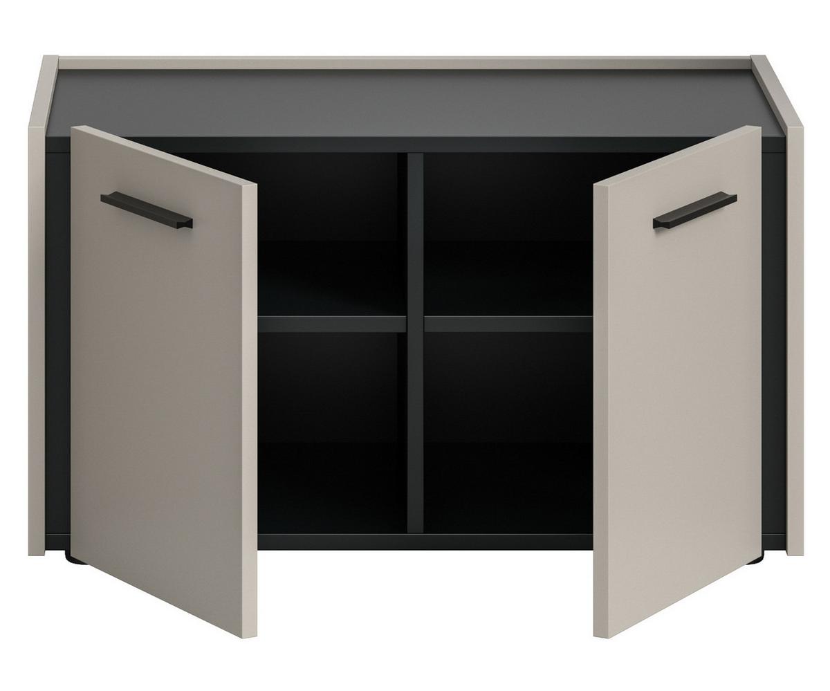 GARDEROBENBANK Kaschmir 75 x 43 cm, Schuhbank mit Soft-Close - Kaschmir/Schwarz, Holzwerkstoff/Kunststoff (75/43/40cm) - Inn.Furn