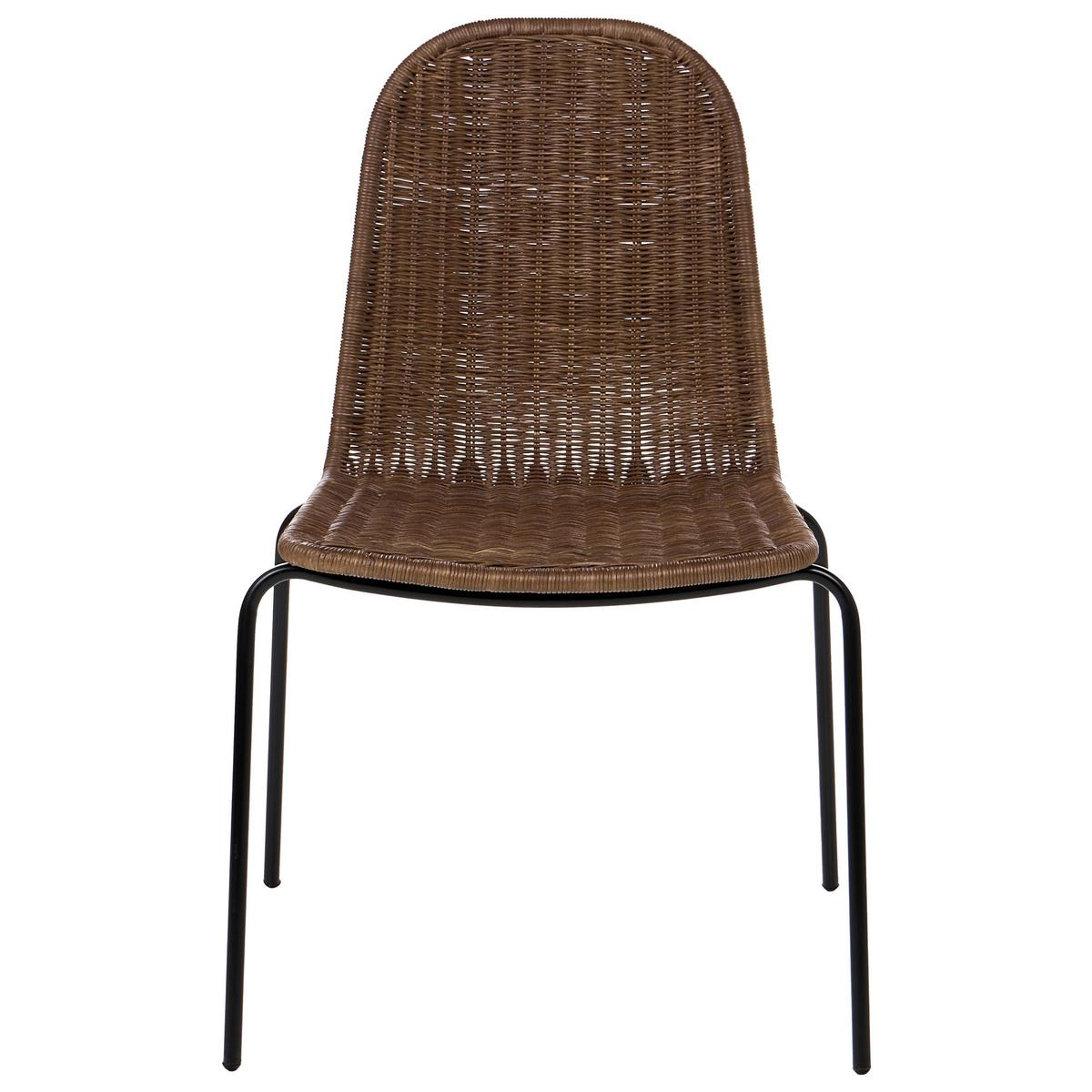 ESSZIMMERSTUHL 2er-Set Rattan Dunkelbraun Roxton - Dunkelbraun, Naturmaterialien (56/85/54cm) - Beliani