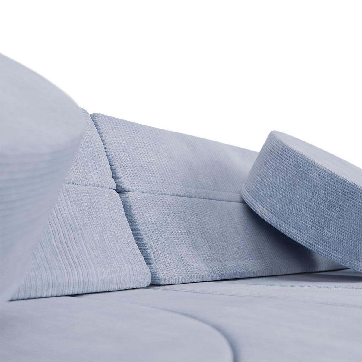KINDERSOFA Kayo cord hellblau - Blau, Textil (150/50/75cm) - Juskys