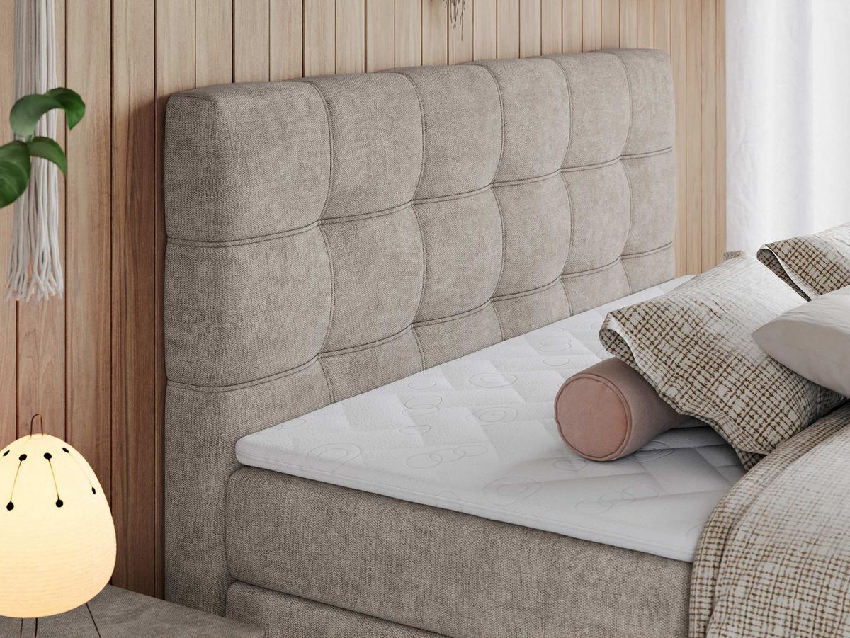 BOXSPRINGBETT ERNI KING 140/200 Beige Struktur - H3 - Beige, Holz/Textil (140/200cm) - MKS