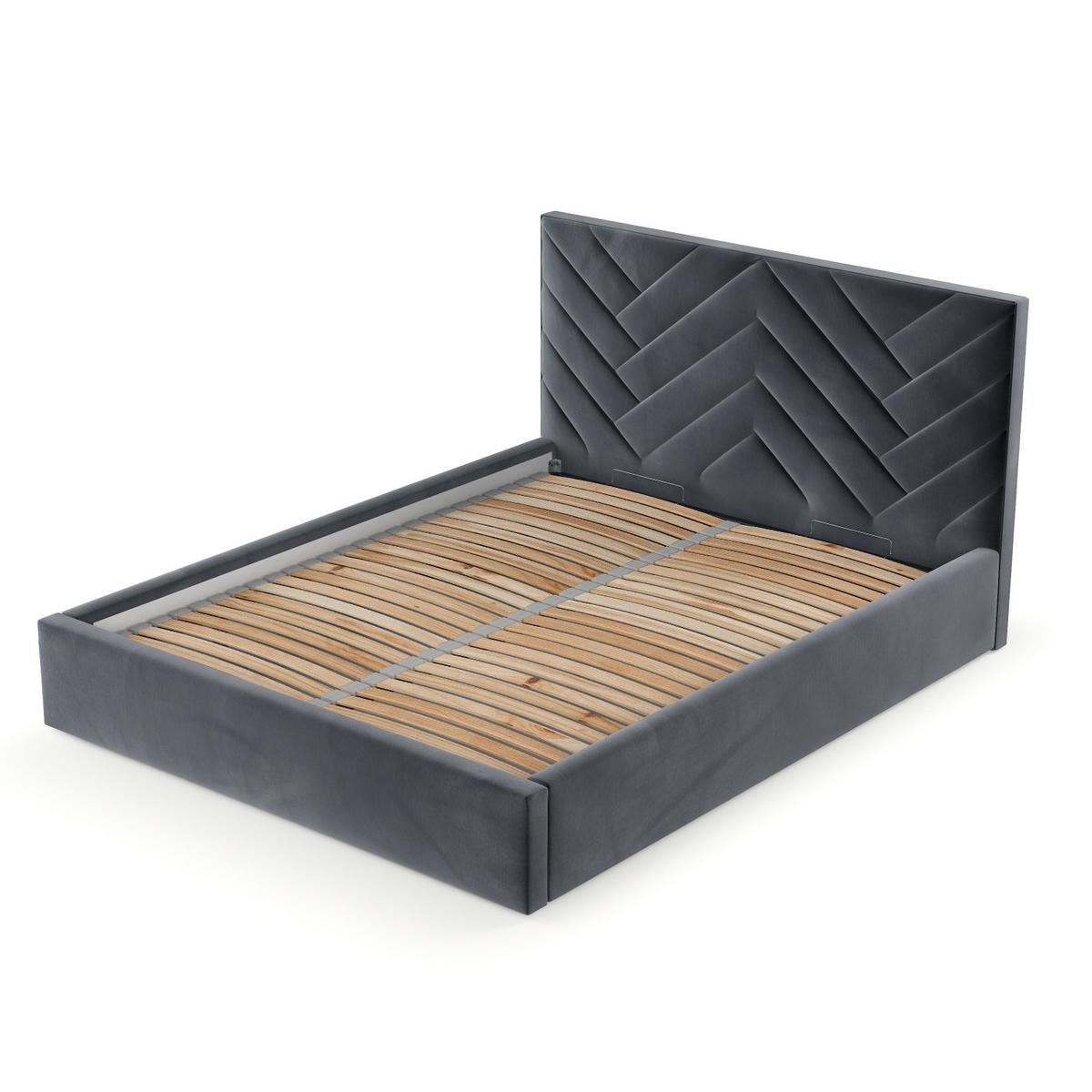 POLSTERBETT Arco 140/200 cm Dunkelgrau im Kronos Stoff - Dunkelgrau/Schwarz, Holz/Holzwerkstoff (140/200cm) - AltaBeds