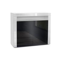 KOMMODE Valencia Schwarz Hochglanz / Weiß Hochglanz - Schwarz, Holzwerkstoff (108/92/40cm) - Vladon