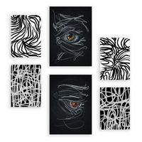 POSTER Set Mit 6 Rasende Striche In Liebhaber Abstrakt A3 & A4 Rahmenlos - Klar, Papier (29/3cm) - Nacnic