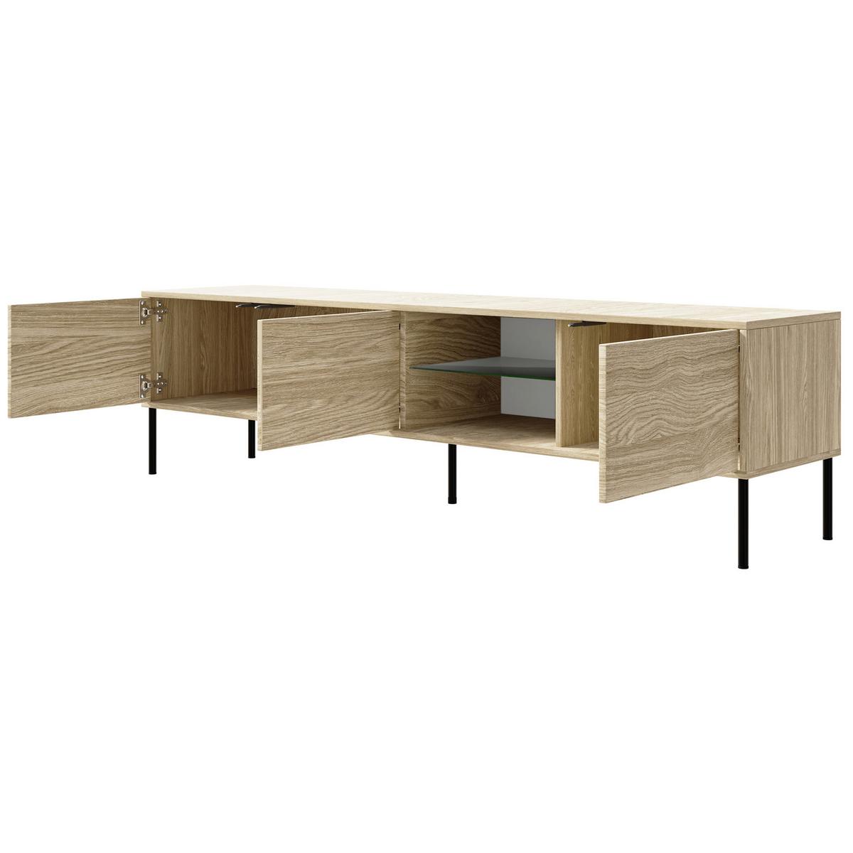TV-SCHRANK Modivi Holzoptik Eiche 175 cm - Eichefarben/Schwarz, Holzwerkstoff/Metall (175/47.5/31.2cm) - Selsey