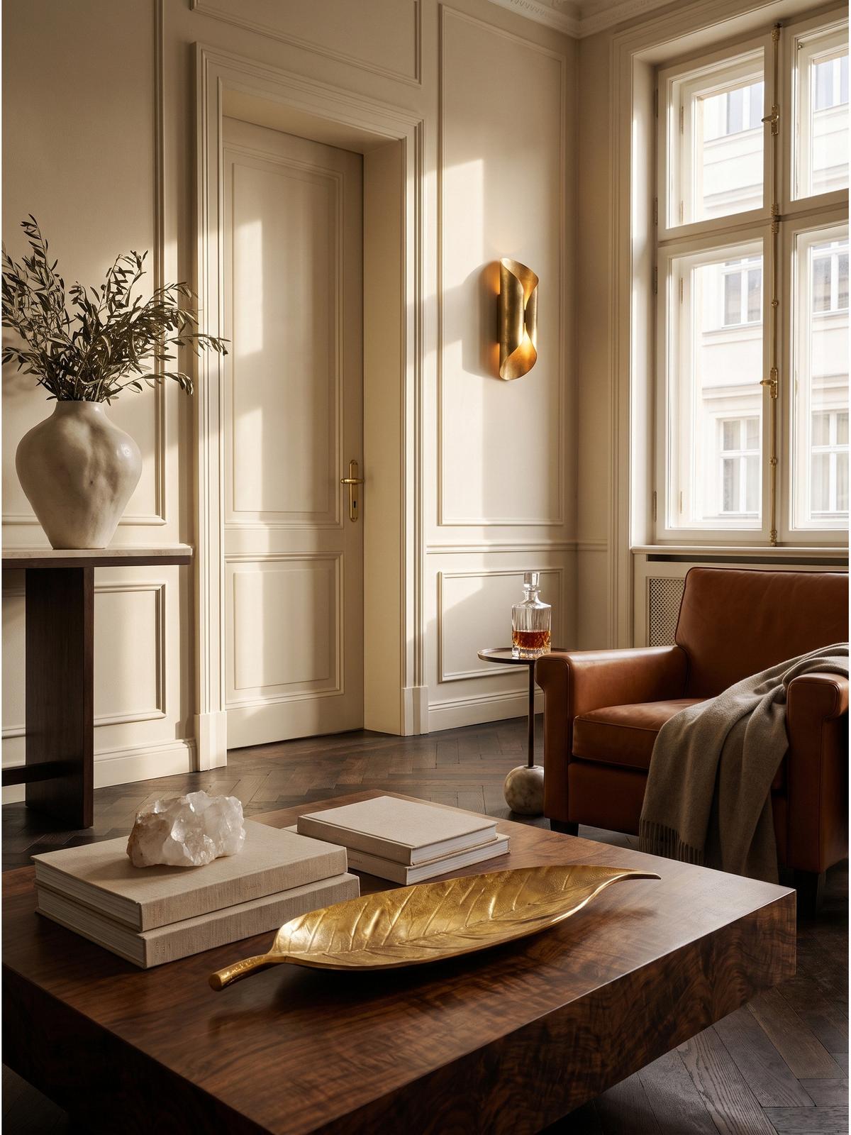 DEKOSCHALE SUBIACO, Aluminium, handgefertigt, Gold, 61 x 18 x 4 cm - Goldfarben, Metall (4cm) - KADIMA DESIGN