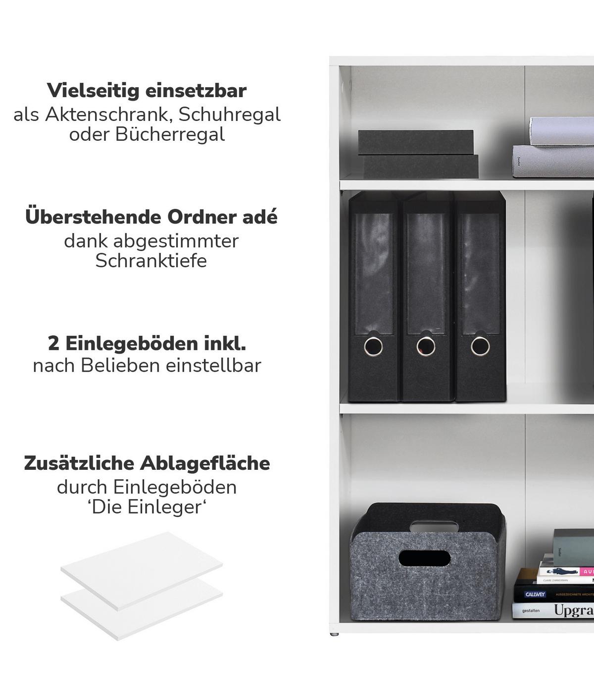 BÜCHERREGAL Der Bücherwurm - Weiß, Holzwerkstoff (60/91/34.5cm) - Mokebo