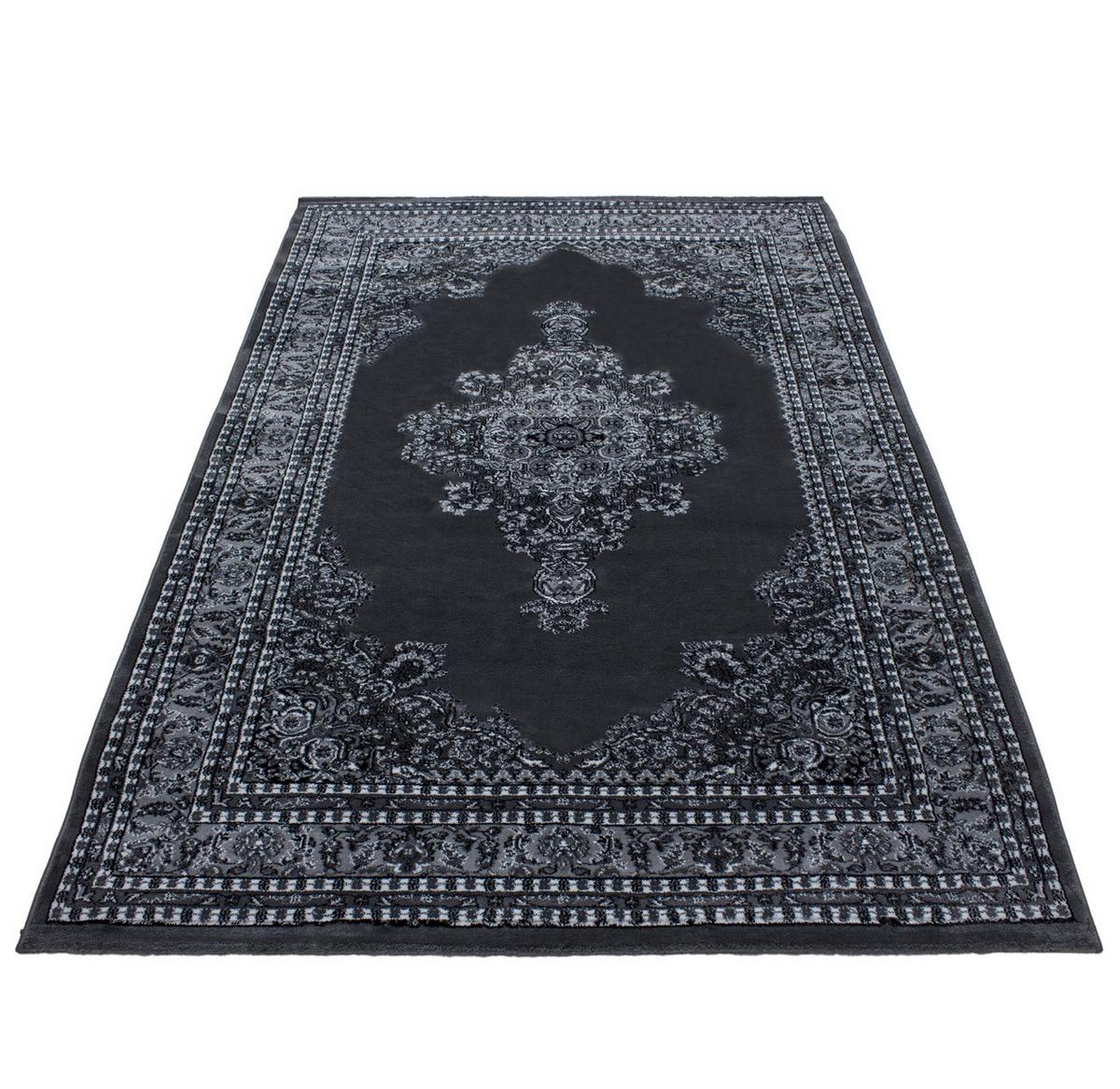 TEPPICH Kurzflor TANNHEIM in Grau, orientalisch, Florhöhe 12 mm, 80 x 150 cm - Grau, Textil (150/80cm) - KADIMA DESIGN