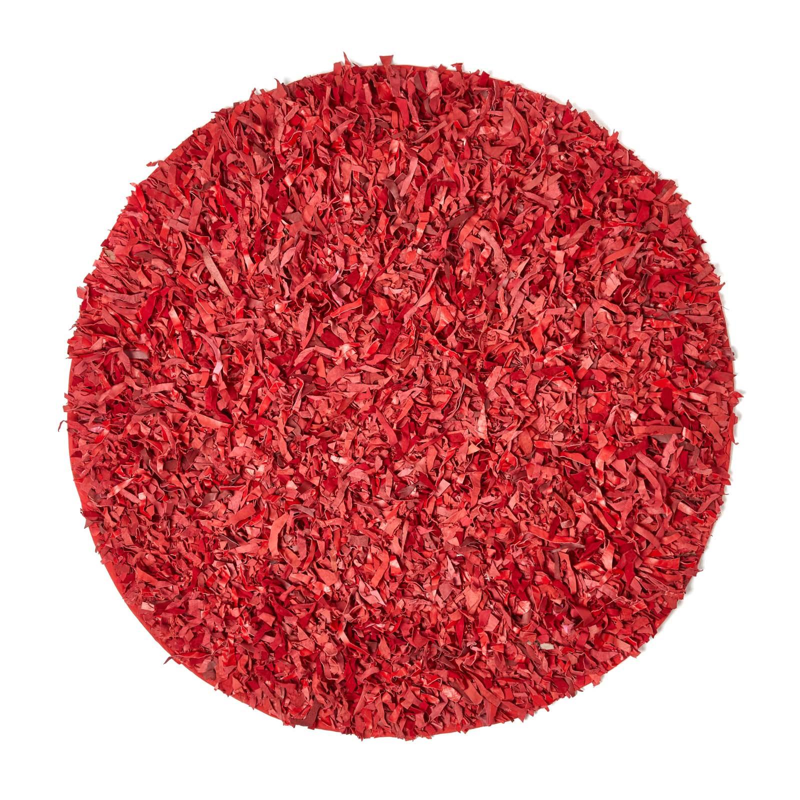 SHAGGY-TEPPICH Dallas rund 150 cm - Rot, Leder (150/150cm) - Homescapes
