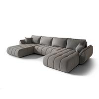 WOHNLANDSCHAFT Misato In Wind - Graubraun, Holzwerkstoff/Textil (384/85/175cm) - Fun Möbel