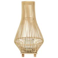 LATERNE Braun Leyte - Braun, Holz (30/58/30cm) - Beliani