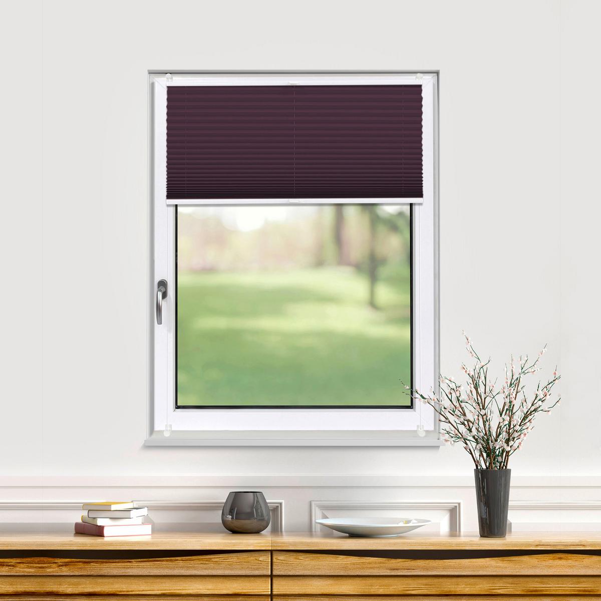 PLISSEE Thermo Basic 75 x 210cm Klemmfix ohne Bohren - Violett, Textil (75/210/210cm) - Deco-Raum