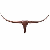 WANDDEKO Bull Geweih aus Aluminium 125 cm Breite, Bronze 100x6x40 cm - Braun, Metall (100/40/6cm) - KADIMA DESIGN