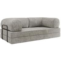 3-SITZER SOFA ORSETTO - Hellgrau Schenille grob gewebt - Hellgrau/Schwarz, Textil/Metall (200/70/100cm) - MKS