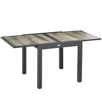 GARTENTISCH, Beige+Grau, Aluminium - Beige/Grau, Kunststoff/Metall (160/80/75cm) - Outsunny
