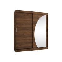 SCHWEBETÜRENSCHRANK Wika 180 cm - Silberfarben/Nussbaumfarben, Holzwerkstoff/Kunststoff (180/200/62cm) - MIRJAN24