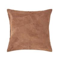 LEDERKISSEN Patchwork braun 45/45 cm - Braun, Leder/Textil (45/45cm) - Homescapes