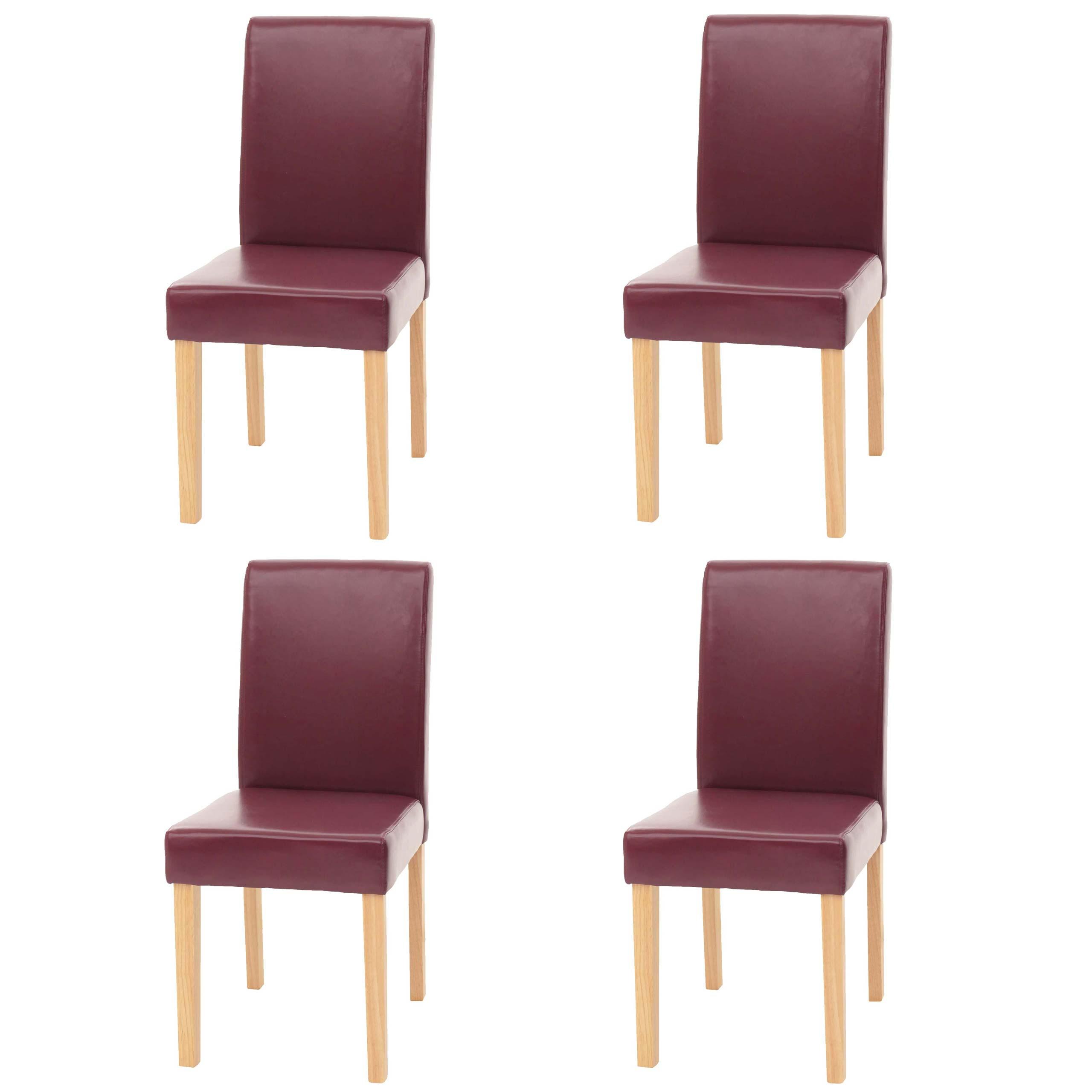 ESSZIMMERSTUHL Rot, Braun 4er-Set - Rot/Braun, Textil (43/90/56cm) - MCW