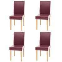 ESSZIMMERSTUHL Rot, Braun 4er-Set - Rot/Braun, Textil (43/90/56cm) - MCW