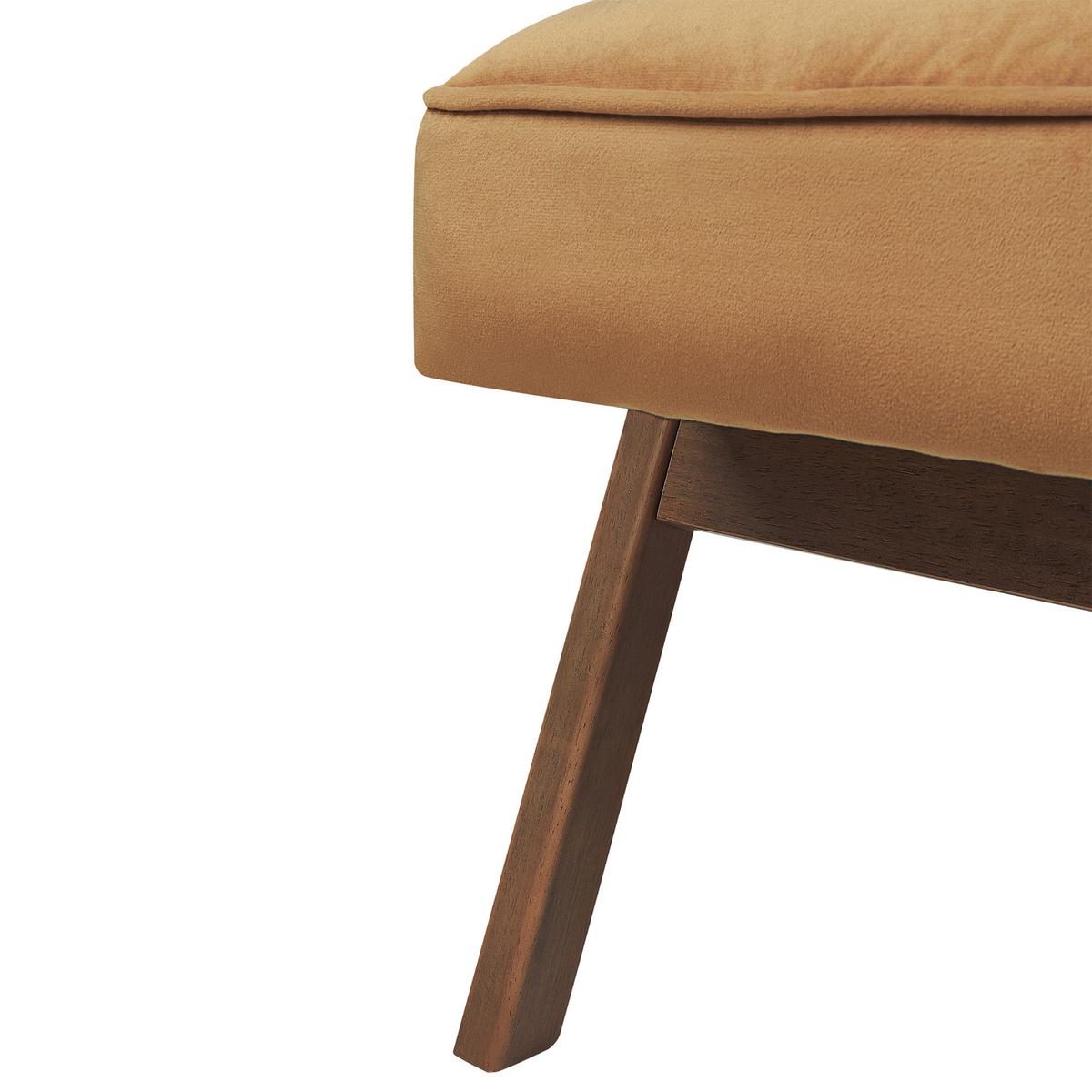 SESSEL Samtstoff Braun Kisa - Dunkelbraun/Braun, Textil (74/84/80cm) - Beliani