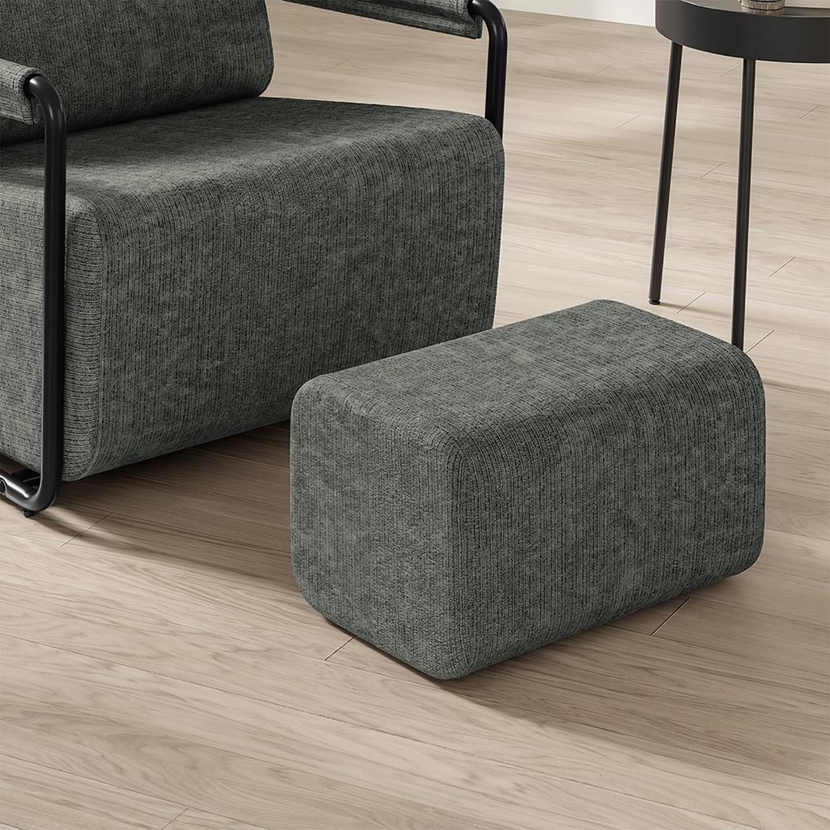 SESSEL mit Hocker FST99-DG - Ahornfarben, Fell/Metall (74/78/67cm) - SoBuy