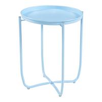 TABLETTTISCH Sandefjord - Hellblau, Metall (40/40/53cm) - [en.casa]